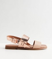 New Look Extra Wide Fit Rose Gold Footbed Slingback Sandals
